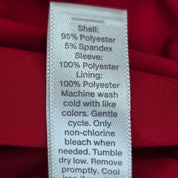 Womens EST. 1946 Red Tunic Top Ruffle Sleeves V Neck Polyester Blend Size XL - Picture 6 of 10